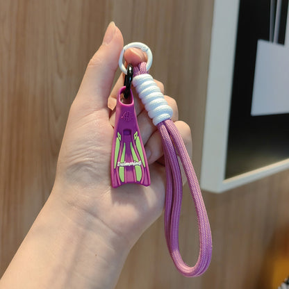 #C00009 Swimming Fin Keychain Charm – Colorful Mini Flippers Accessory for Swimmers, Beach Lovers & Gifts