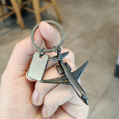 #C00012 Airplane Keychain Charm – Metal Jet Engine & Aircraft Accessory Gift for Pilots, Travelers & Aviation Lovers