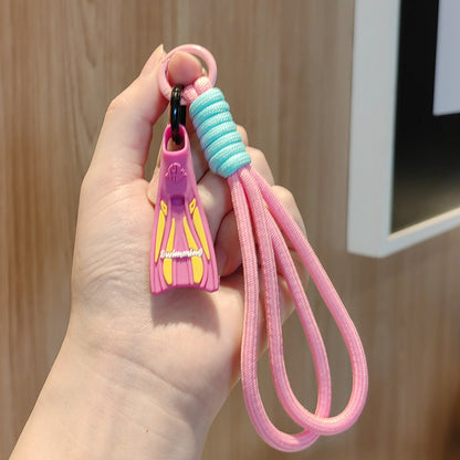 #C00009 Swimming Fin Keychain Charm – Colorful Mini Flippers Accessory for Swimmers, Beach Lovers & Gifts