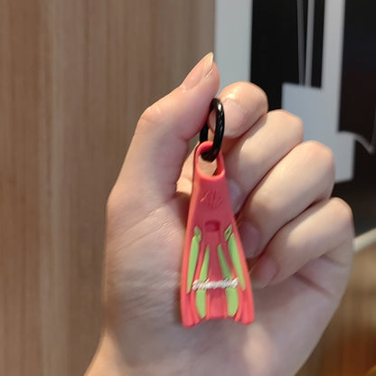 #C00009 Swimming Fin Keychain Charm – Colorful Mini Flippers Accessory for Swimmers, Beach Lovers & Gifts
