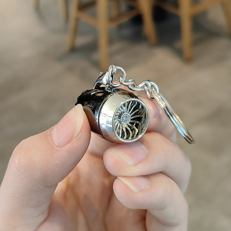 #C00012 Airplane Keychain Charm – Metal Jet Engine & Aircraft Accessory Gift for Pilots, Travelers & Aviation Lovers