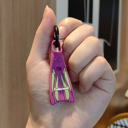 #C00009 Swimming Fin Keychain Charm – Colorful Mini Flippers Accessory for Swimmers, Beach Lovers & Gifts
