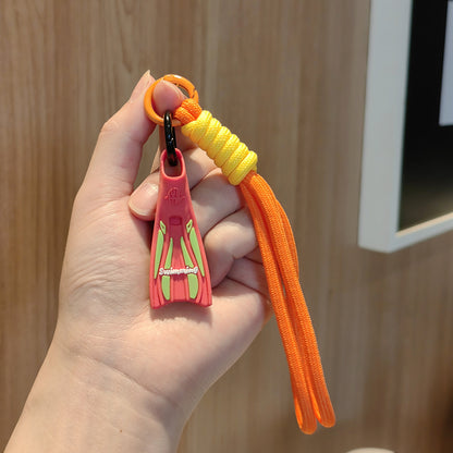 #C00009 Swimming Fin Keychain Charm – Colorful Mini Flippers Accessory for Swimmers, Beach Lovers & Gifts