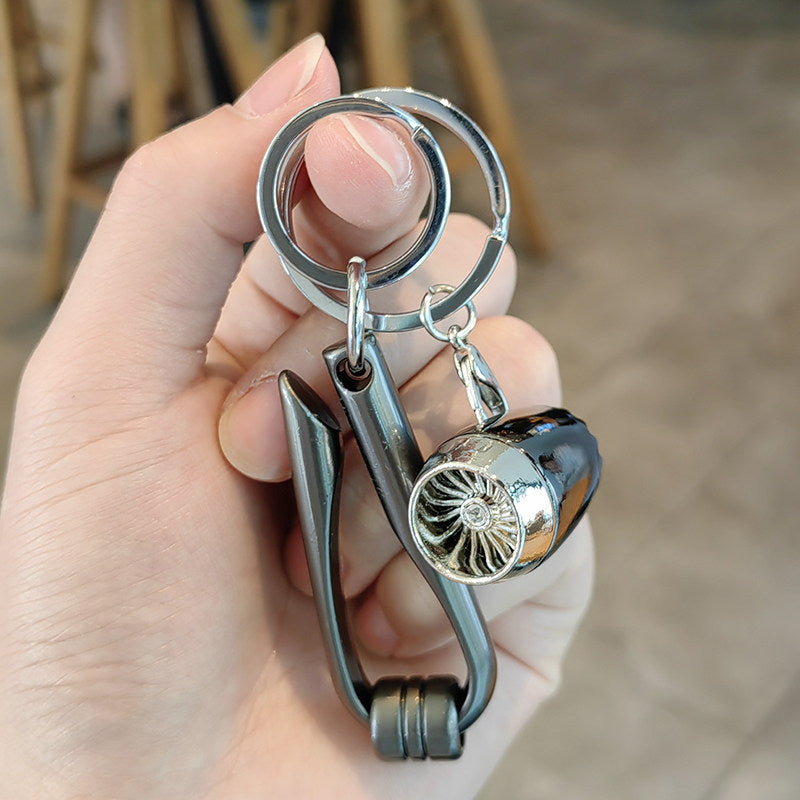 #C00012 Airplane Keychain Charm – Metal Jet Engine & Aircraft Accessory Gift for Pilots, Travelers & Aviation Lovers