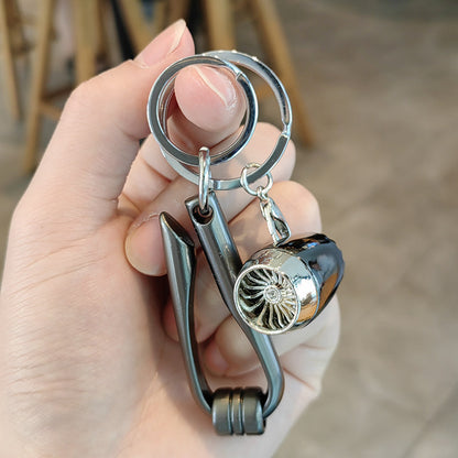 #C00012 Airplane Keychain Charm – Metal Jet Engine & Aircraft Accessory Gift for Pilots, Travelers & Aviation Lovers