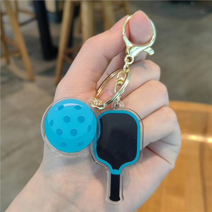 #C00011 Pickleball Keychain Charm Set – Mini Paddle, Ball & Wrist Strap Accessory for Players & Sports Lovers