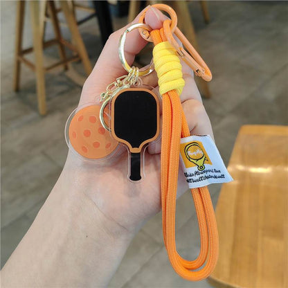 #C00011 Pickleball Keychain Charm Set – Mini Paddle, Ball & Wrist Strap Accessory for Players & Sports Lovers