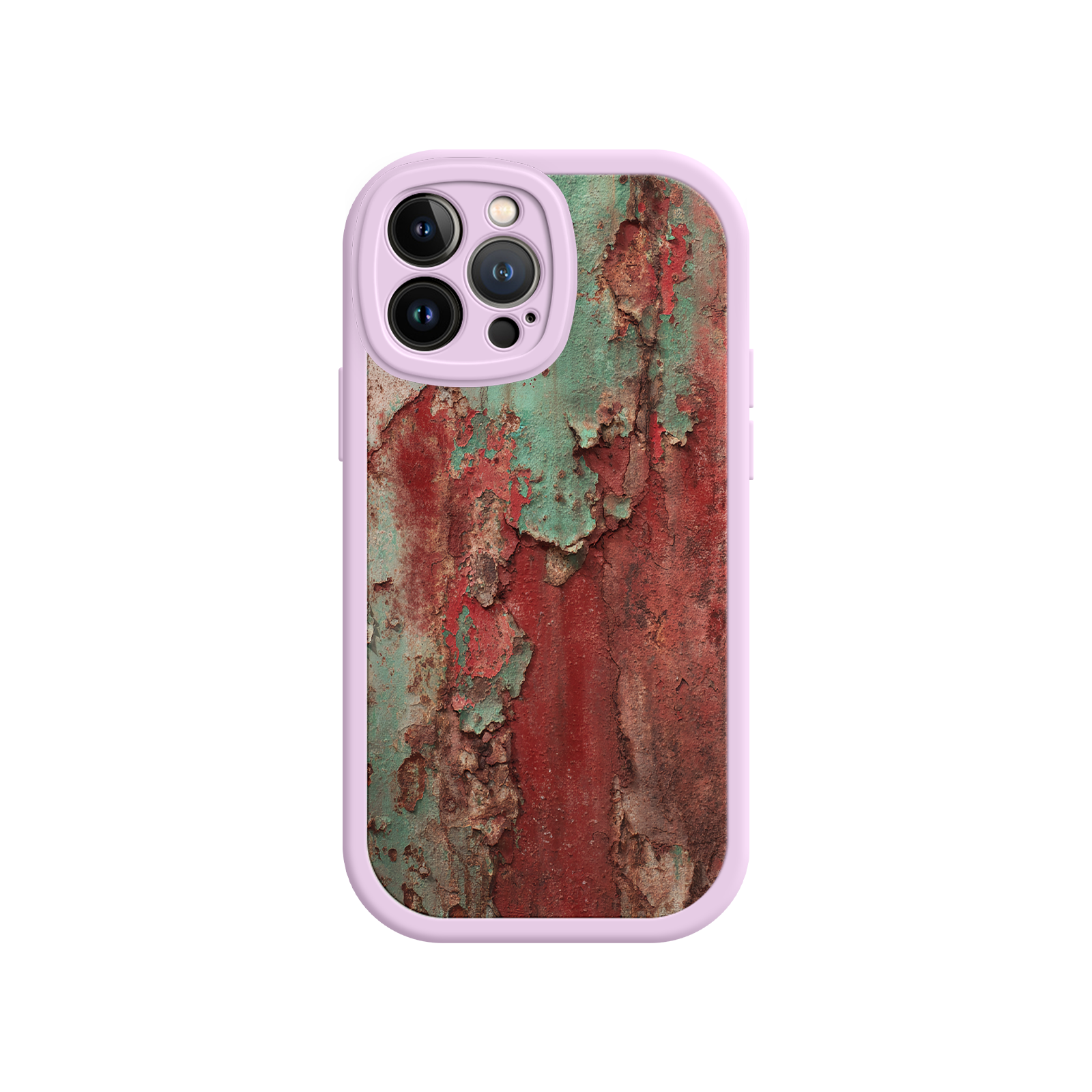 Phone case with artistic rust and patina texture