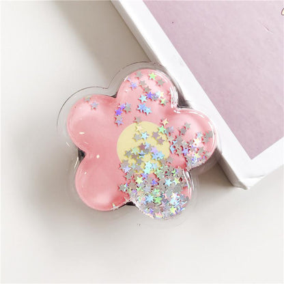 #S0020 Factory Wholesale Quicksand PopSockets Desktop Airbag Glitter phone PopGrip, adjustable cellphone stand, retractable smartphone holder, phone mount support, Folding Kickstand, handheld accessories