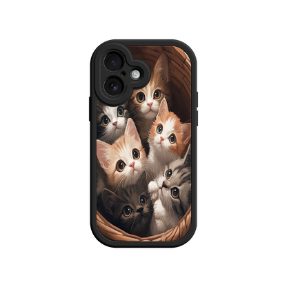 Animal lover phone case with snuggly kittens