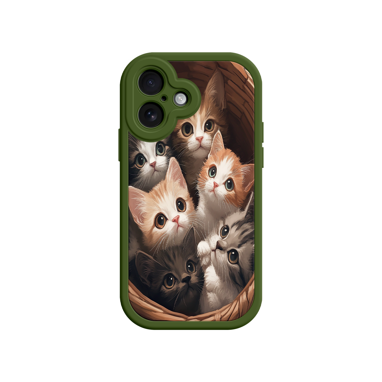 Cute kitten phone case with realistic illustration
