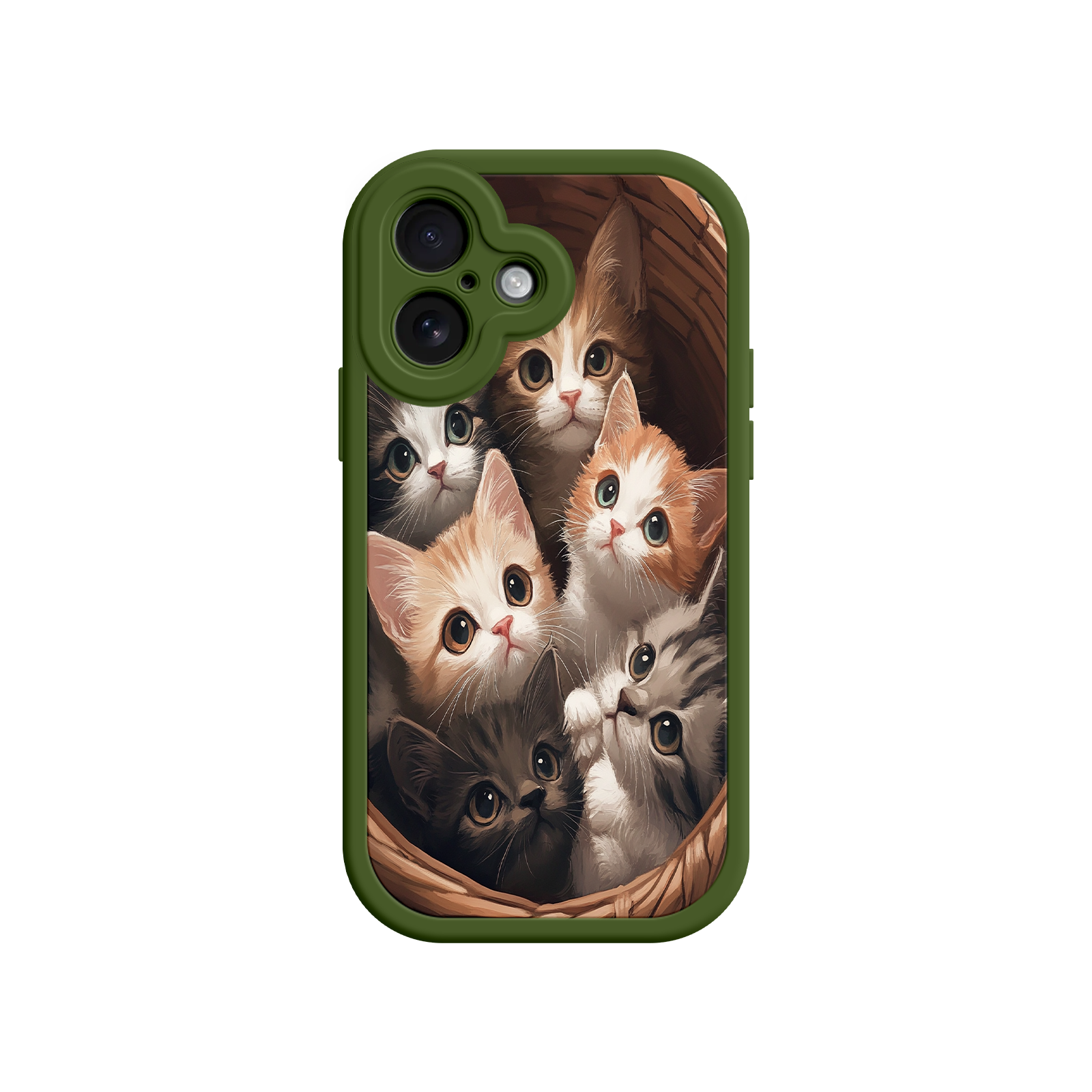 Cute kitten phone case with realistic illustration
