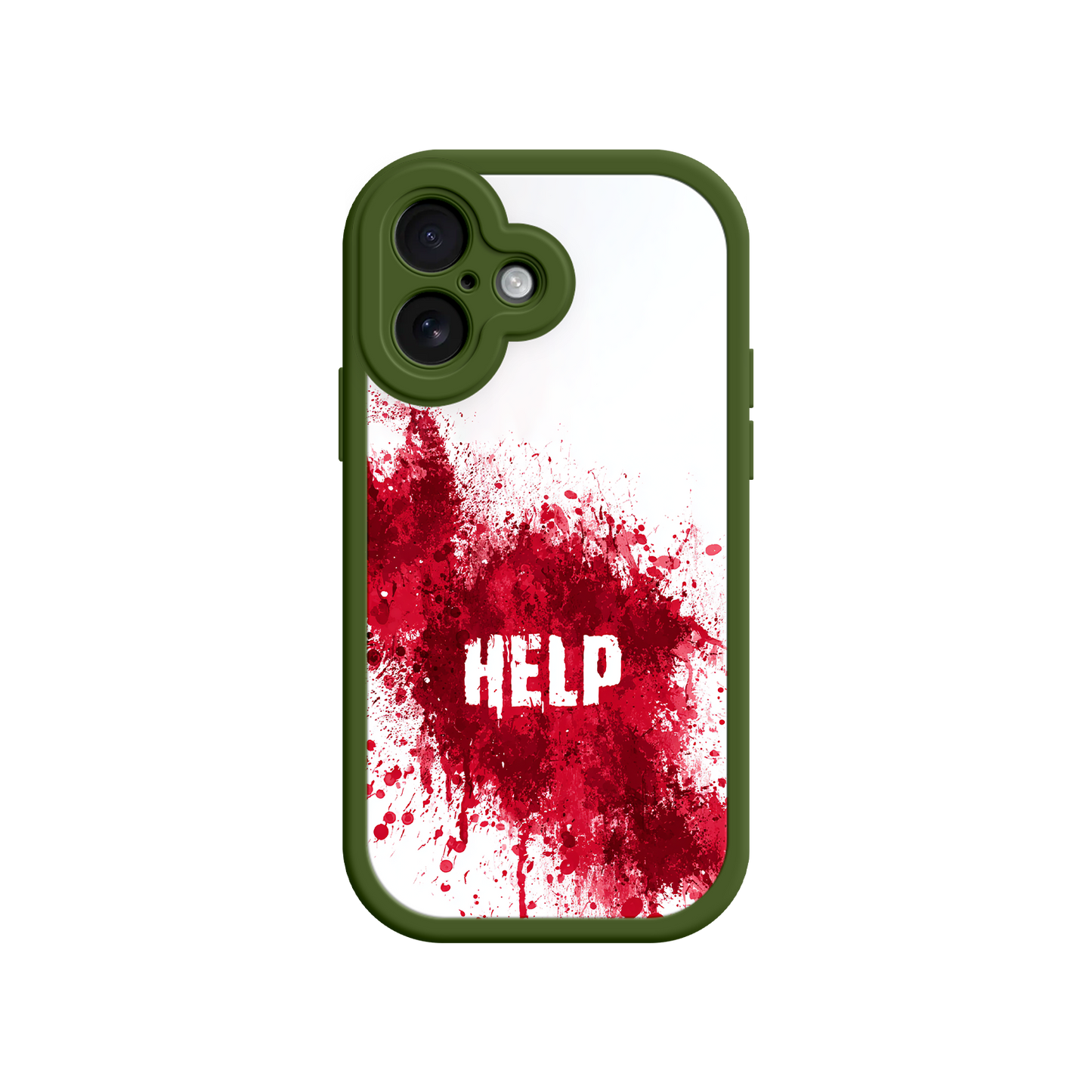 Graphic iPhone case with creepy red design