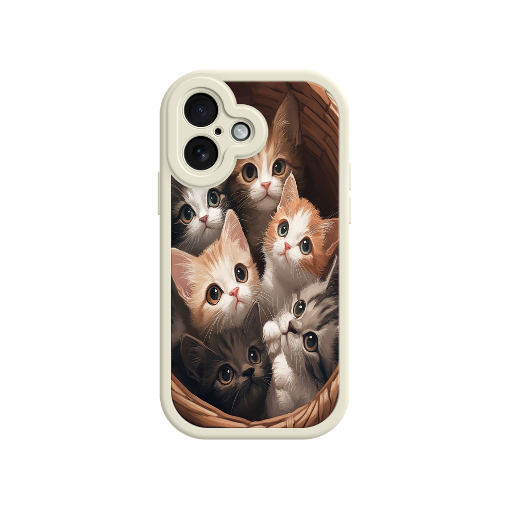 Cozy kitten phone case with expressive eyes