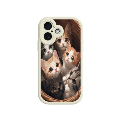 Cozy kitten phone case with expressive eyes