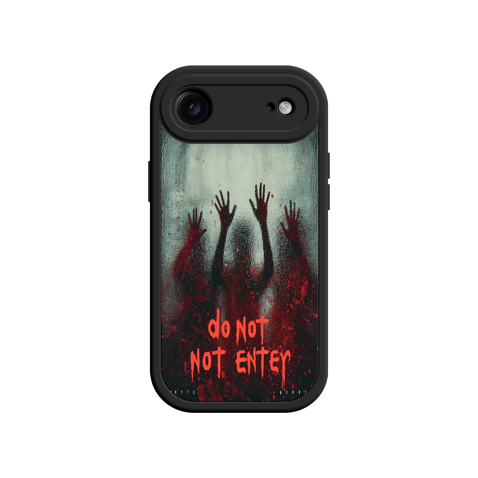 iPhone case with horror graphic and blood splatter