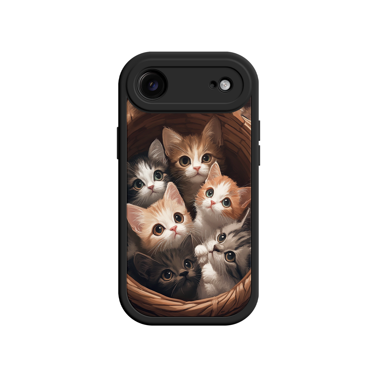 Basket of kittens phone case with soft colors