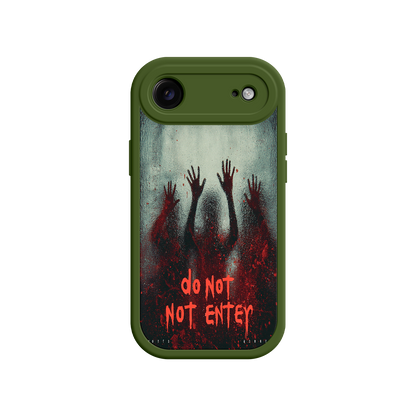 Horror phone case with reaching hands and splatter