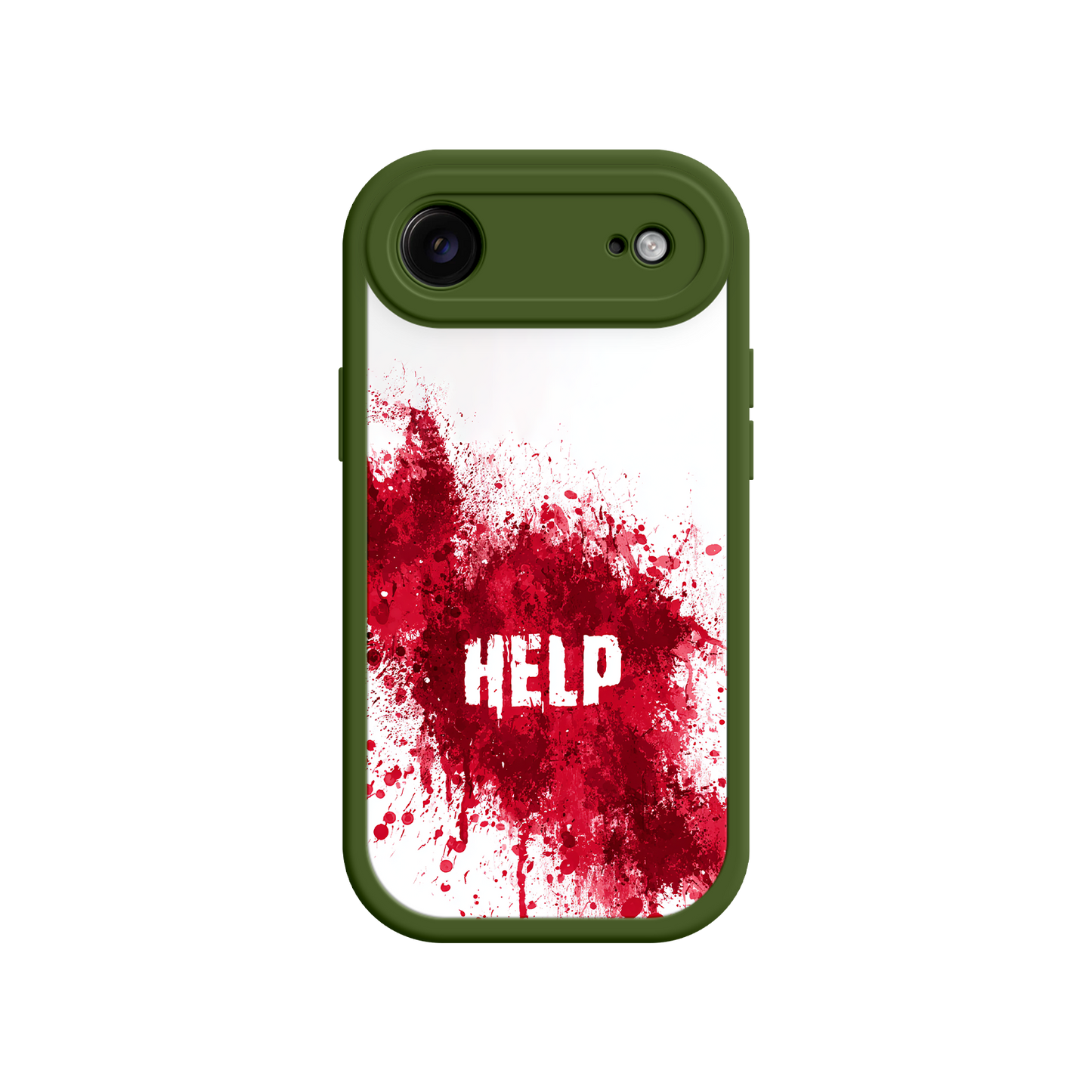 Unique phone case with bold red splatter artwork