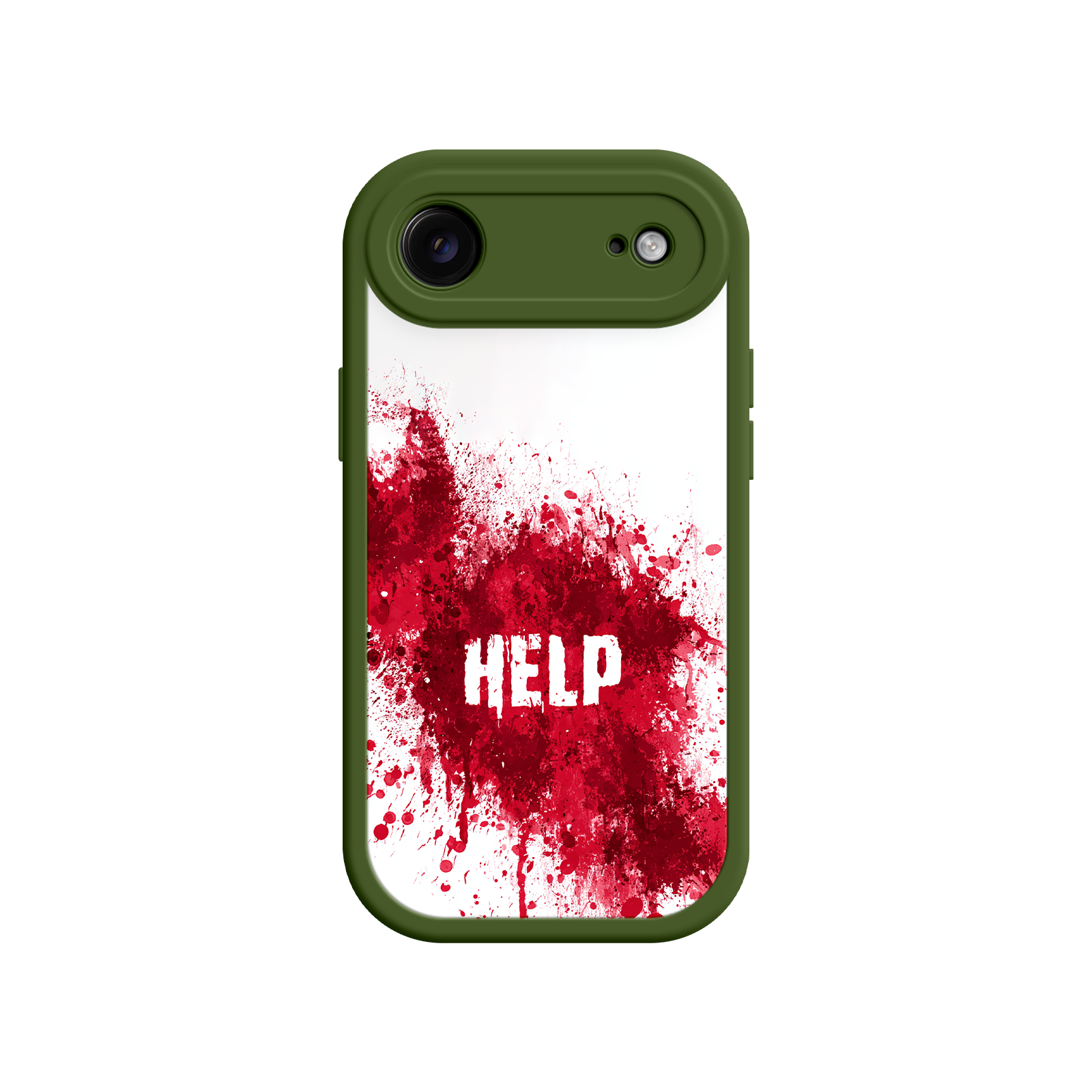 Unique phone case with bold red splatter artwork