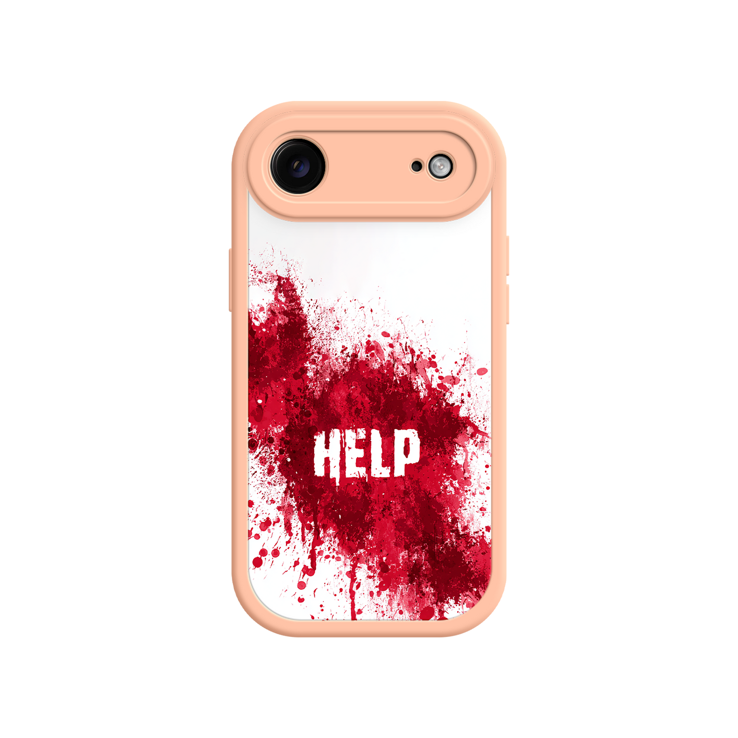 Edgy phone case featuring distressed “HELP” lettering