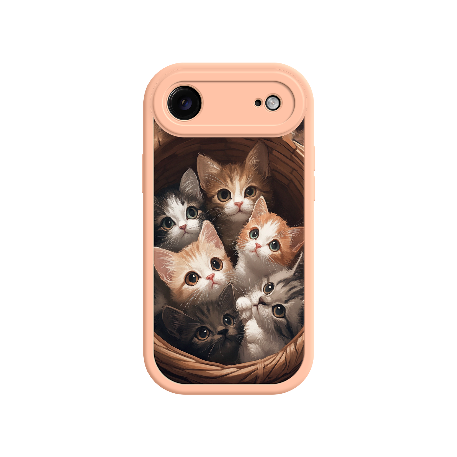 Pet-themed phone case with cozy cat scene