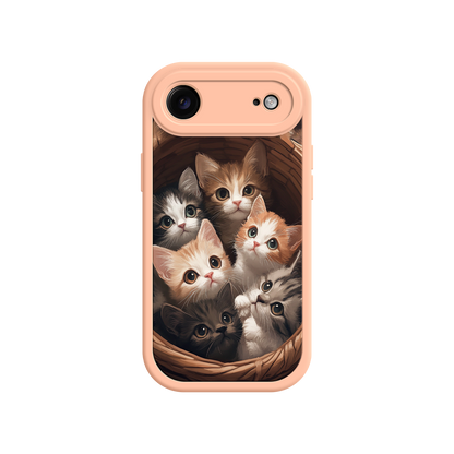 iPhone case with cute basket of kittens