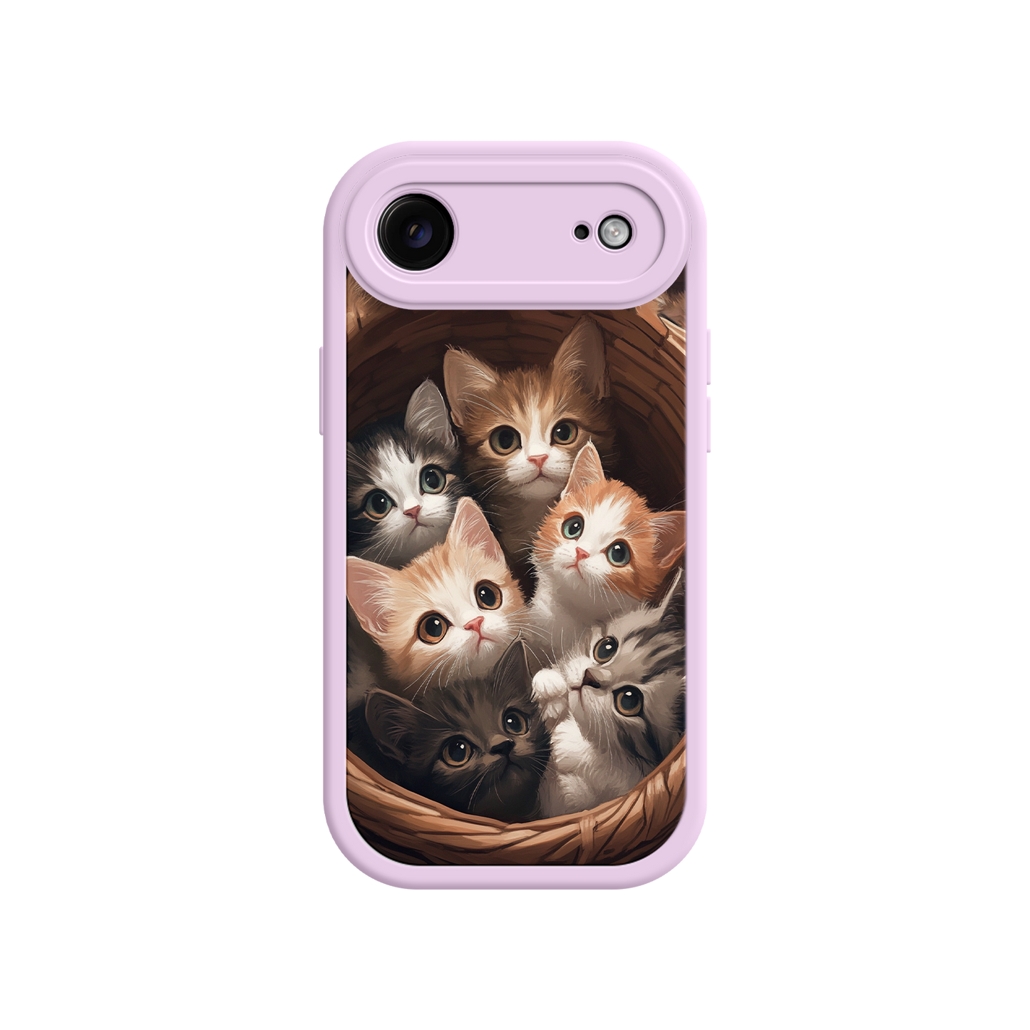 Cat phone case with expressive eyes and fur detail