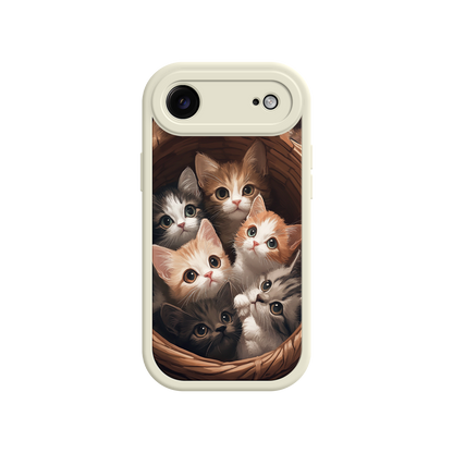Feline phone case with adorable kitten group