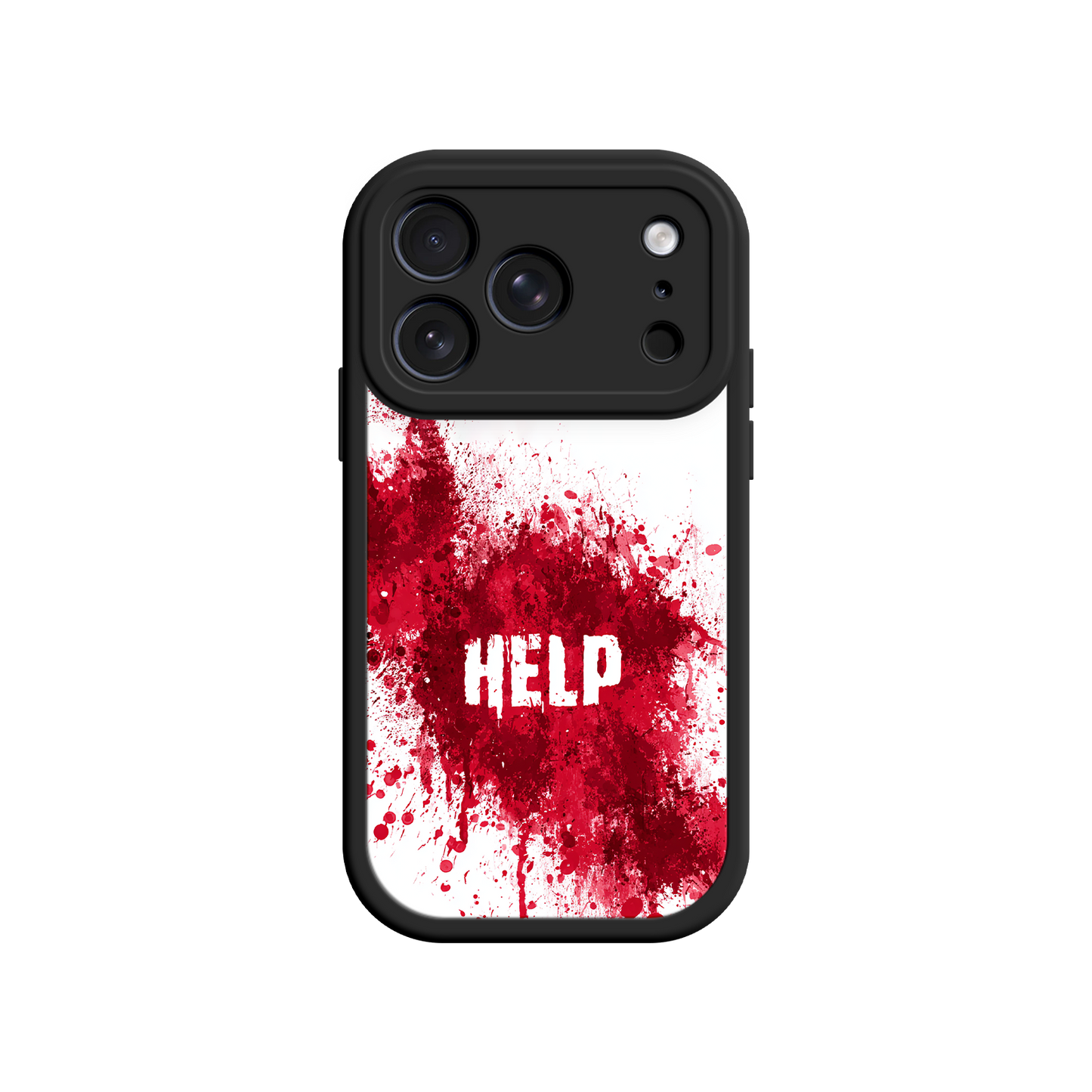 Artistic phone case with dramatic red splatter