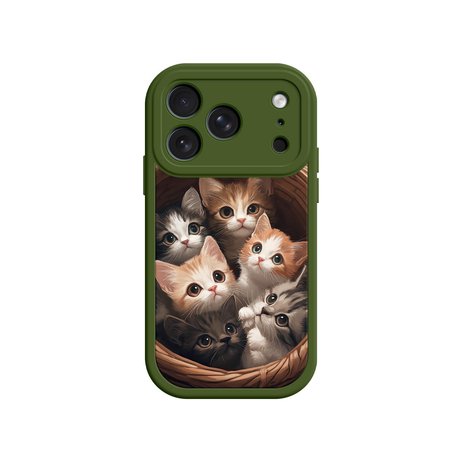 Animal print iPhone case with realistic kittens