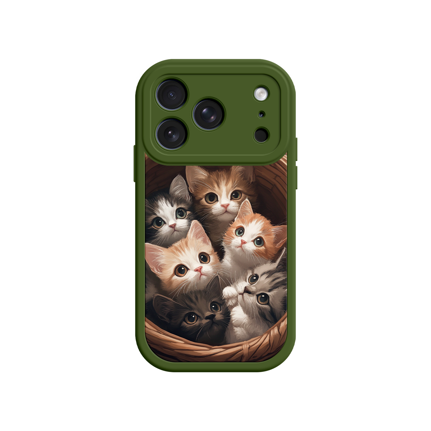 Decorative phone case with sleeping kittens