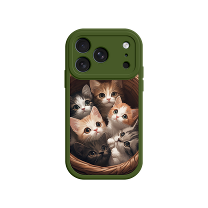 Decorative phone case with sleeping kittens