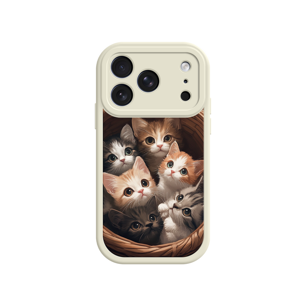 iPhone case with expressive feline faces