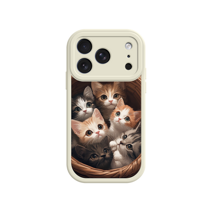 iPhone case with expressive feline faces