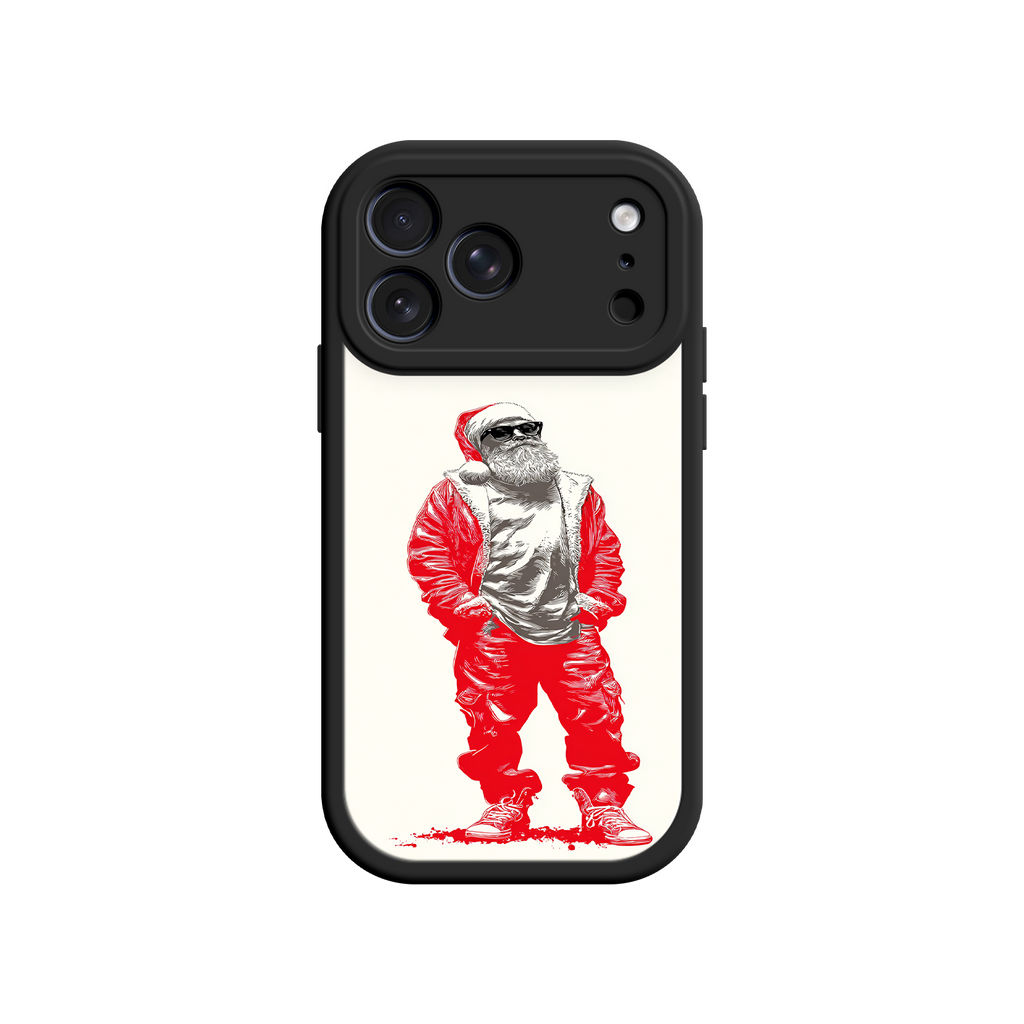Bold Christmas phone case with streetwear Santa