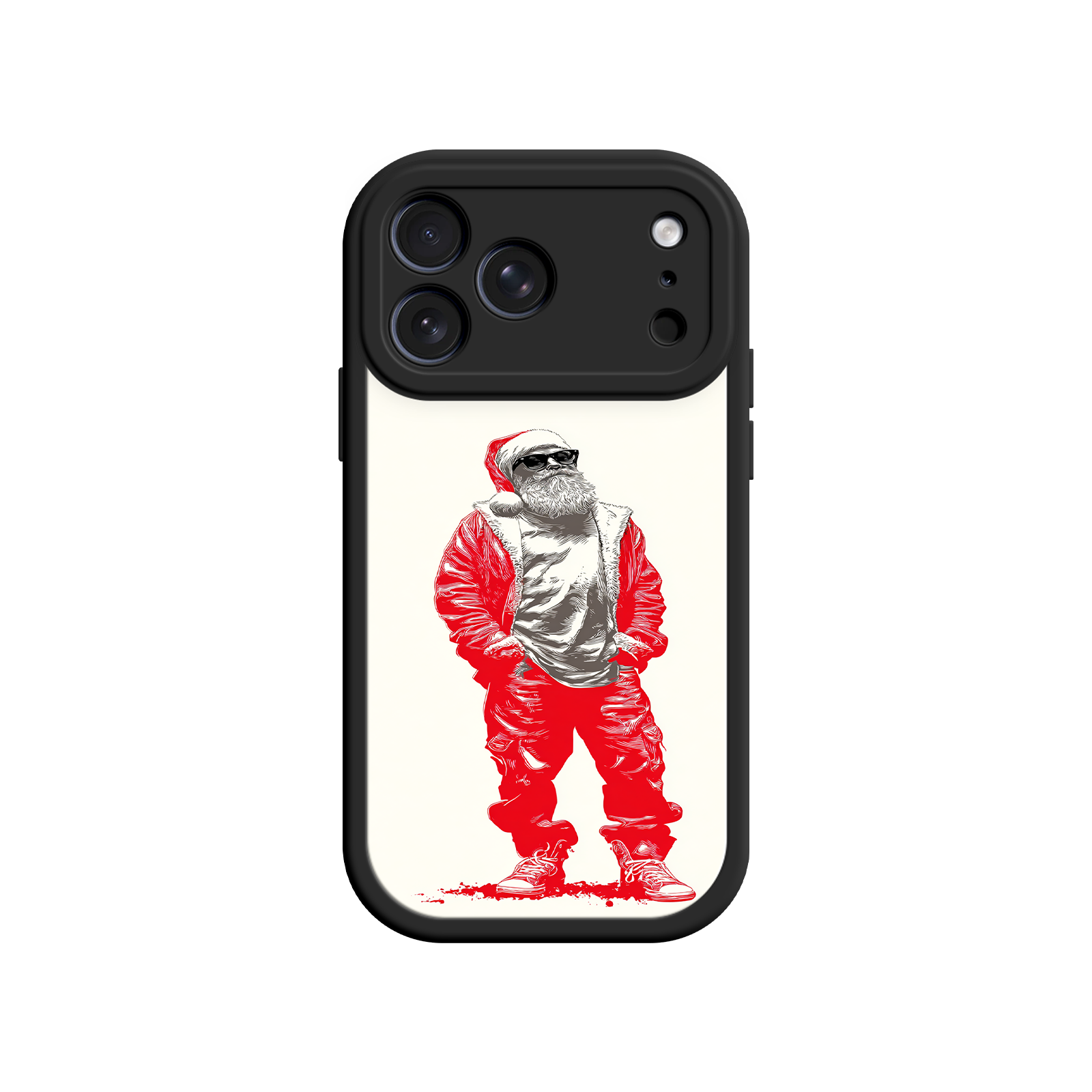 Bold Christmas phone case with streetwear Santa