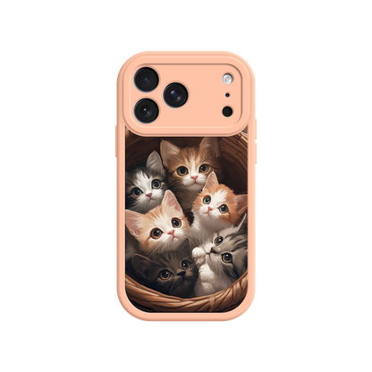 Animal print phone case with cuddly kittens