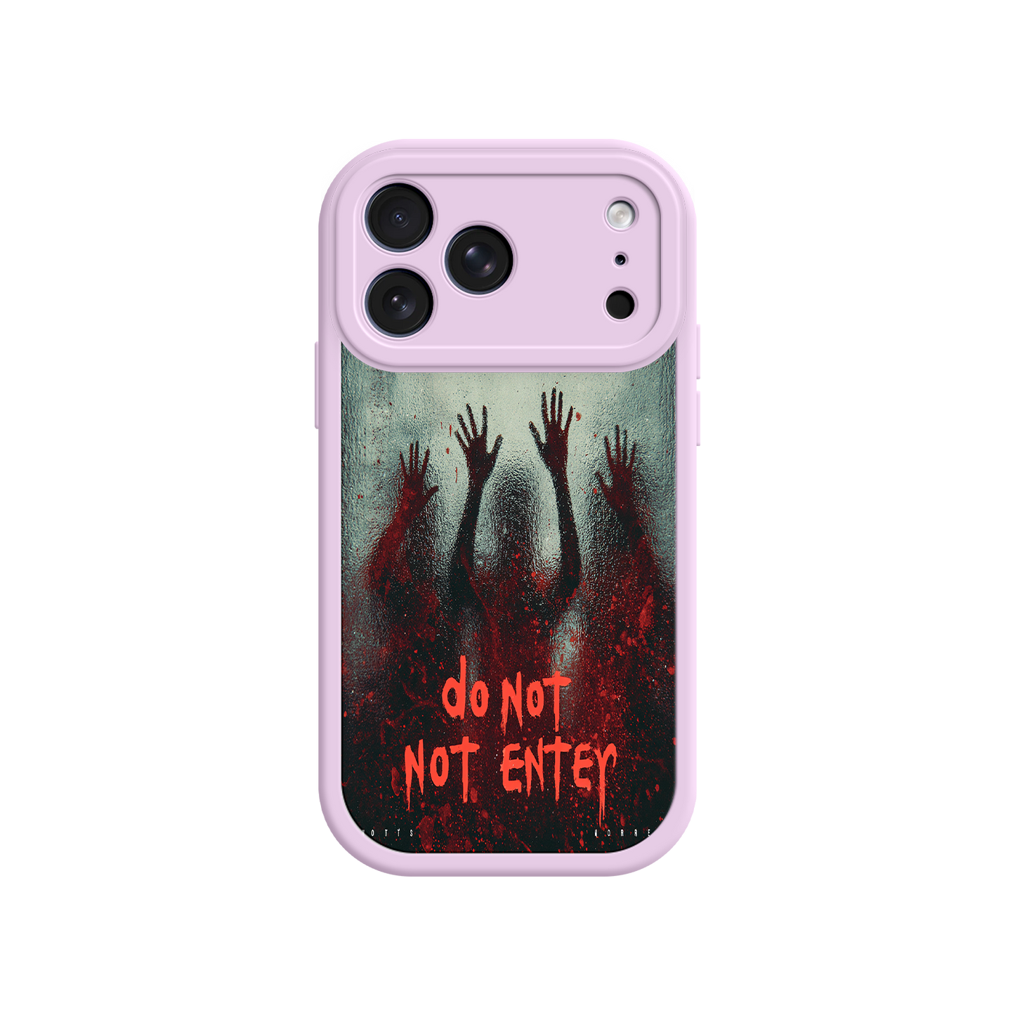 Scary phone case with reaching hands and eerie vibe
