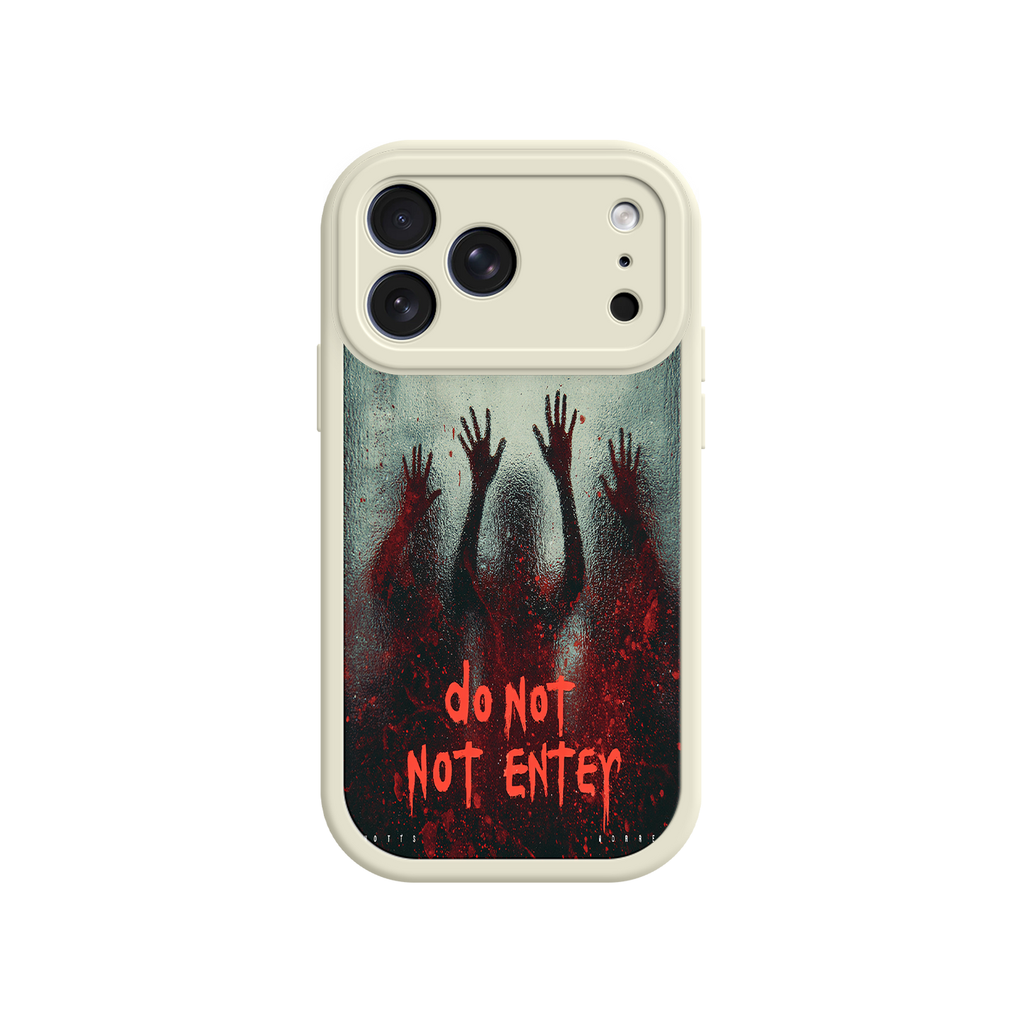 Thriller-themed phone case with silhouetted hands design