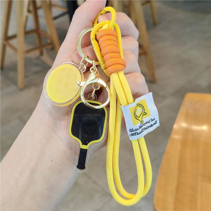 #C00011 Pickleball Keychain Charm Set – Mini Paddle, Ball & Wrist Strap Accessory for Players & Sports Lovers