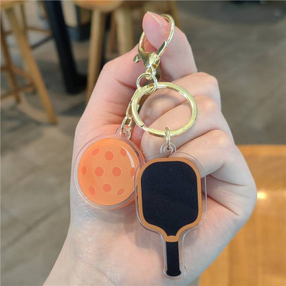 #C00011 Pickleball Keychain Charm Set – Mini Paddle, Ball & Wrist Strap Accessory for Players & Sports Lovers