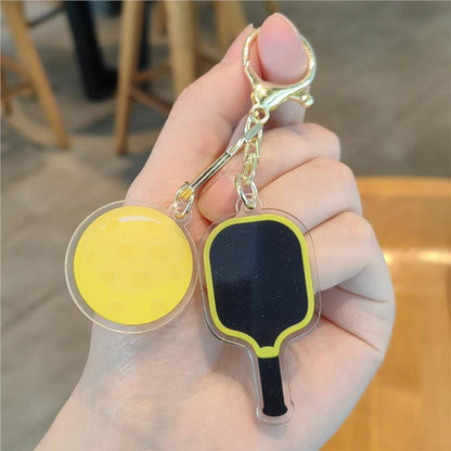 #C00011 Pickleball Keychain Charm Set – Mini Paddle, Ball & Wrist Strap Accessory for Players & Sports Lovers