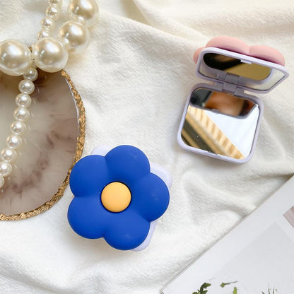 #S0025 Factory Wholesale Flower Makeup Mirror PopSockets Portable Airbag Glitter phone PopGrip, adjustable cellphone stand, retractable smartphone holder, phone mount support, Folding Kickstand, handheld accessories