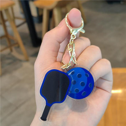 #C00011 Pickleball Keychain Charm Set – Mini Paddle, Ball & Wrist Strap Accessory for Players & Sports Lovers