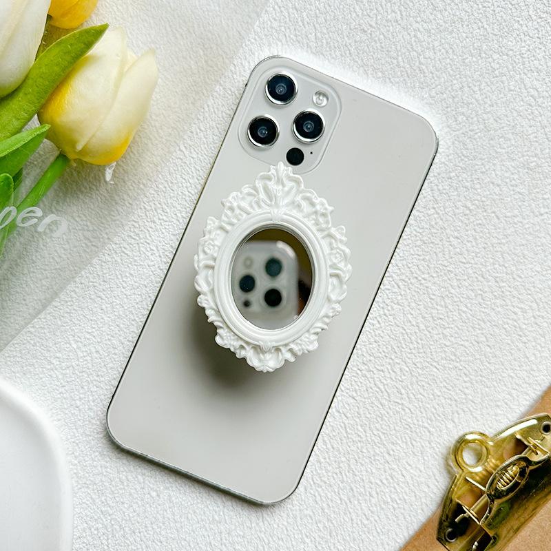 Retro Mirror PopSockets phone PopGrip, Desktop Bracket, adjustable cellphone stand, retractable smartphone holder, phone mount support, Folding Kickstand, handheld accessories