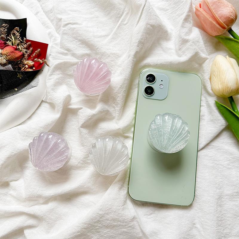 PopSockets Shell Glitter phone PopGrip, Portable Desktop Bracket, adjustable cellphone stand, retractable smartphone holder, phone mount support, Folding Kickstand, handheld accessories