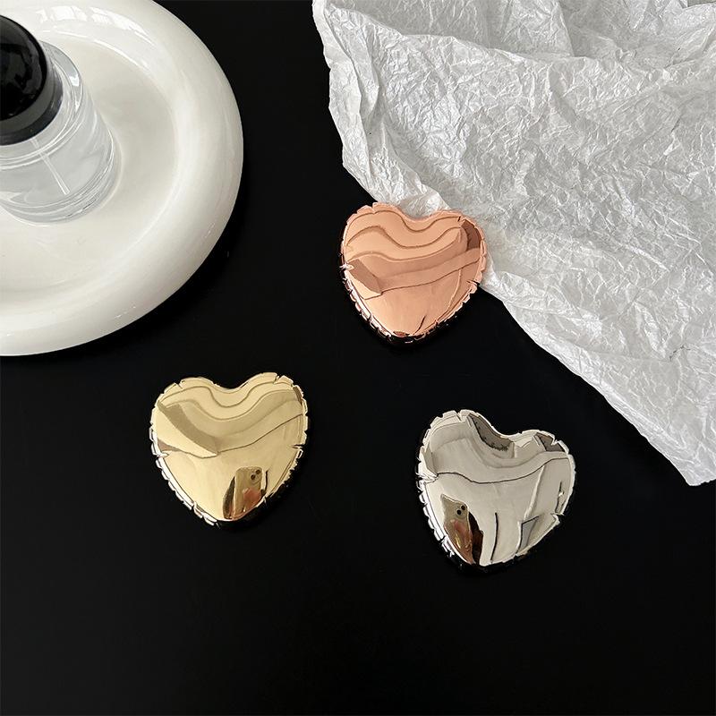 Electroplated Heart PopSockets phone PopGrip, Desktop Bracket, adjustable cellphone stand, retractable smartphone holder, phone mount, Folding Kickstand, handheld accessories