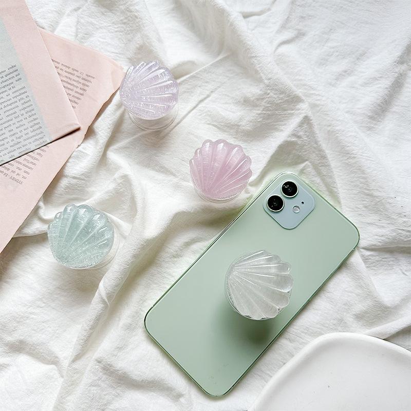 PopSockets Shell Glitter phone PopGrip, Portable Desktop Bracket, adjustable cellphone stand, retractable smartphone holder, phone mount support, Folding Kickstand, handheld accessories