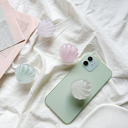 #S0003 Factory Wholesale PopSockets Shell Glitter phone PopGrip, Portable Desktop Bracket, adjustable cellphone stand, retractable smartphone holder, phone mount support, Folding Kickstand, handheld accessories